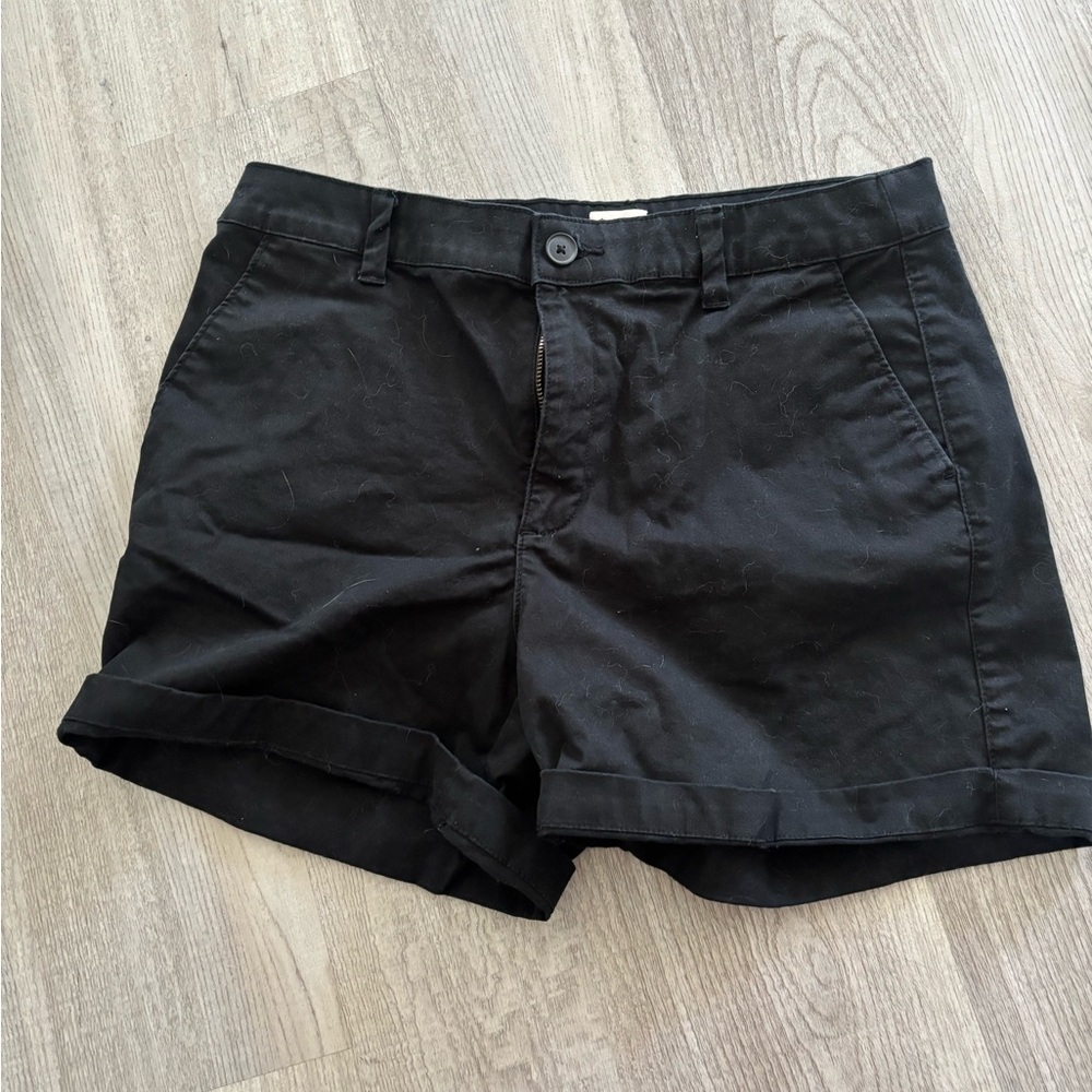 A New Day Black Bermuda Shorts Casual Cotton Blend